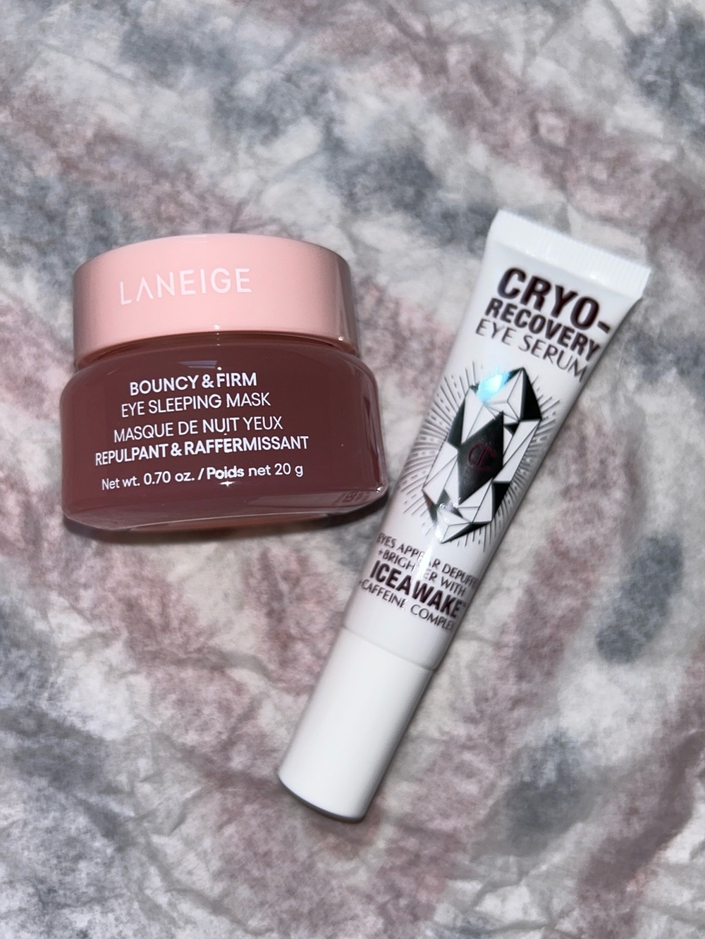 Laneige & Charlotte Tilbury eye serum & mask